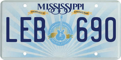 MS license plate LEB690