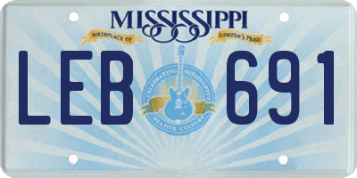 MS license plate LEB691