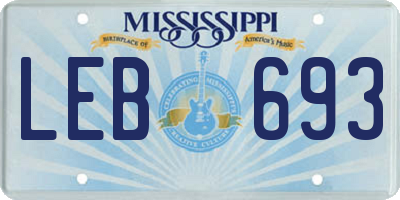 MS license plate LEB693