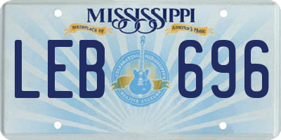 MS license plate LEB696