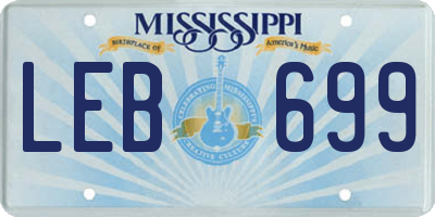 MS license plate LEB699
