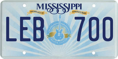 MS license plate LEB700