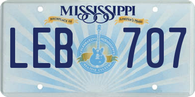 MS license plate LEB707