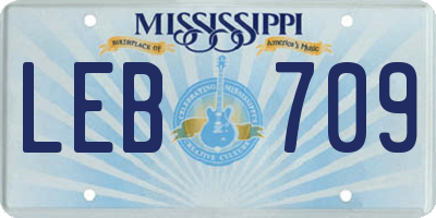 MS license plate LEB709