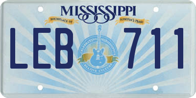 MS license plate LEB711