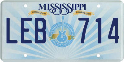 MS license plate LEB714