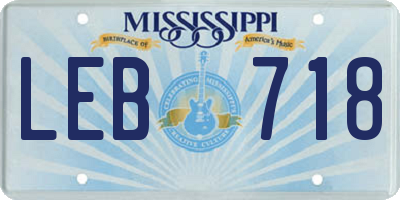 MS license plate LEB718