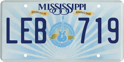 MS license plate LEB719
