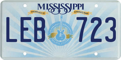 MS license plate LEB723