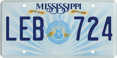 MS license plate LEB724