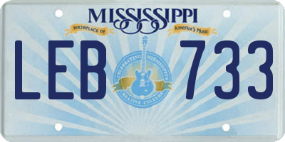 MS license plate LEB733