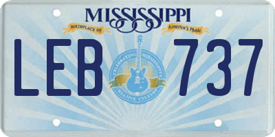 MS license plate LEB737