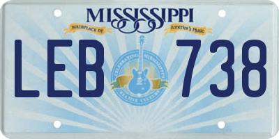 MS license plate LEB738