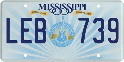 MS license plate LEB739