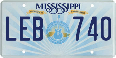 MS license plate LEB740