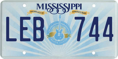 MS license plate LEB744