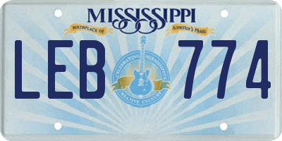 MS license plate LEB774