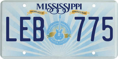 MS license plate LEB775