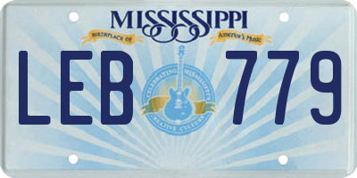 MS license plate LEB779