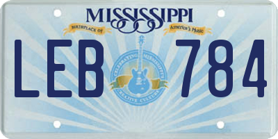 MS license plate LEB784