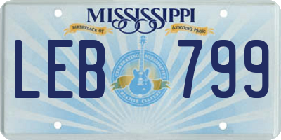 MS license plate LEB799