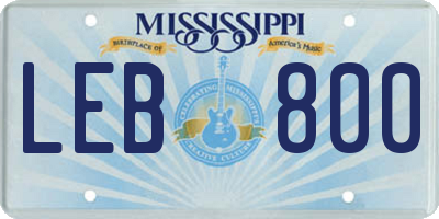 MS license plate LEB800