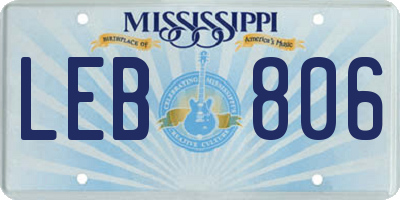 MS license plate LEB806