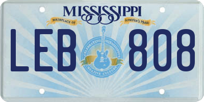MS license plate LEB808
