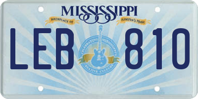 MS license plate LEB810