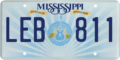 MS license plate LEB811