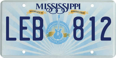 MS license plate LEB812