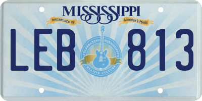 MS license plate LEB813