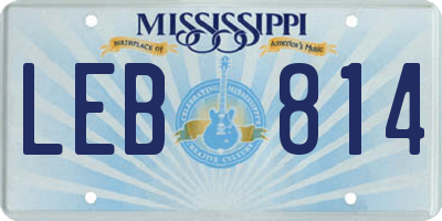 MS license plate LEB814