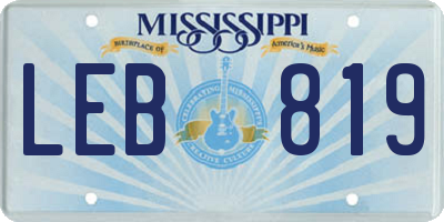 MS license plate LEB819