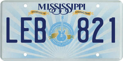 MS license plate LEB821