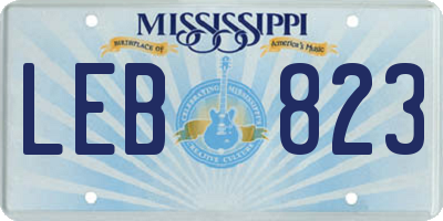 MS license plate LEB823