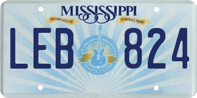 MS license plate LEB824