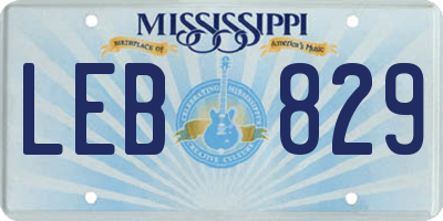 MS license plate LEB829