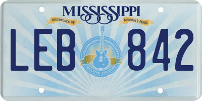 MS license plate LEB842