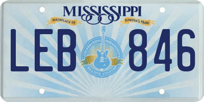 MS license plate LEB846