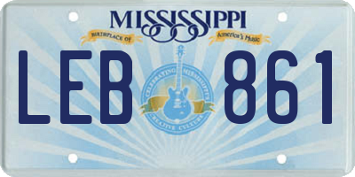 MS license plate LEB861