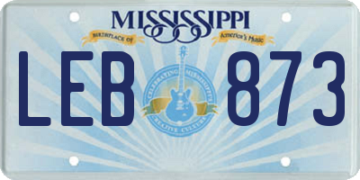 MS license plate LEB873