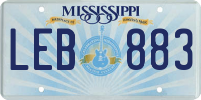 MS license plate LEB883