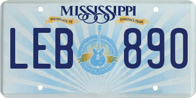 MS license plate LEB890