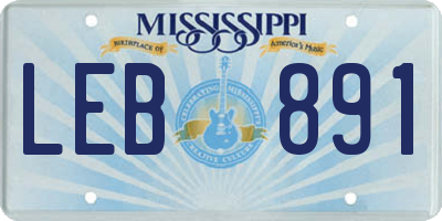 MS license plate LEB891