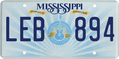 MS license plate LEB894