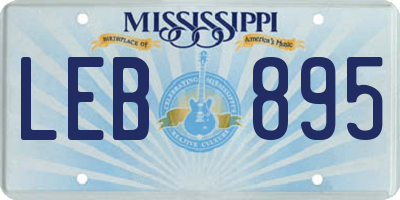 MS license plate LEB895