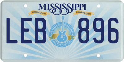 MS license plate LEB896