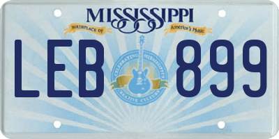 MS license plate LEB899