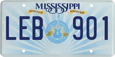MS license plate LEB901